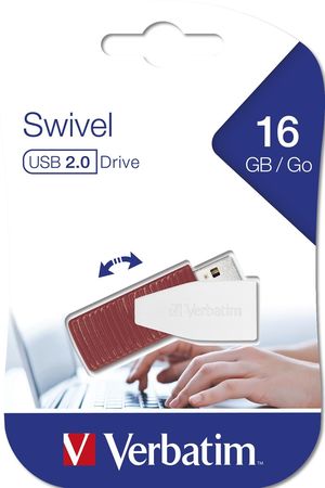 MEMORIA USB SWIVEL 16GB USB2 ROJO VERBATIM