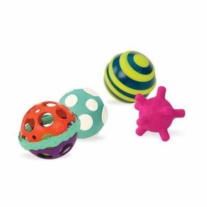 PELOTAS DE ESTIMULACION BALL-A-BALLOOS SET DE 4 PELOTAS 4 ACTIVIDADES BABY B.