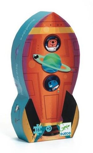 PUZZLE 16 PIEZAS SILUETA NAVE ESPACIAL DJECO