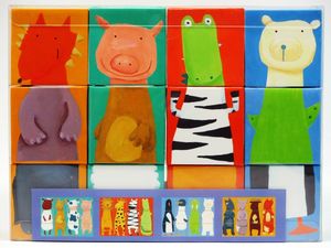 ROMPECABEZAS 12 CUBOS ANIMALES COLORES DJECO