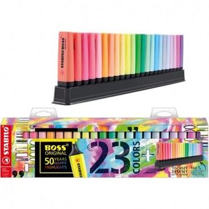 PACK 23 FLUORESCENTES STABILO BOSS 9 FLUOR Y 19 PASTEL 50 ANIVERSARIO