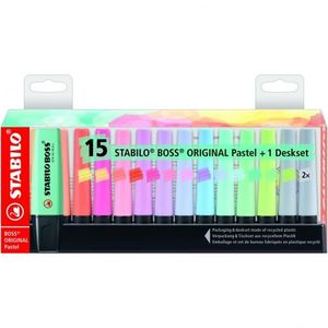 ROTULADOR FLUORESCENTE STABILO BOSS 15 COLORES PASTEL