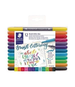 PACK 12 ROTULADORES DOBLE PUNTA BRUSH LETTERING DUO STAEDTLER
