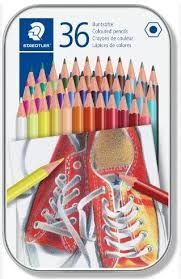 CAJA METALICA 36 LAPICES DE COLORES MADERA STAEDTLER