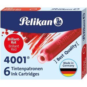 CAJA DE 6 CARTUCHOS TINTA PELIKAN 4001 TP6 ROJO