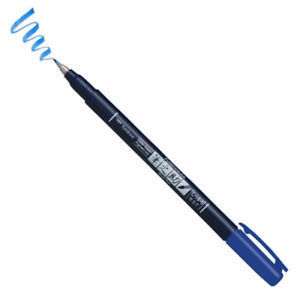 ROTULADOR FUDENOSUKE BRUSH COLOR PEN DURO PUNTA AZUL WS-BH15