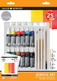 SET DE 25 PIEZAS DE PINTURA ACRILICA SIMPLY DALER