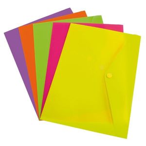 SOBRE A4 CIERRE BROCHE POLIPROPILENO NEON ROSA DESCOM