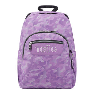 MOCHILA 44CM ESCOLAR ADAPTABLE A CARRO CAMUFLAJE ROSA ACUARELES TOTTO