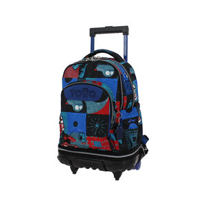 MOCHILA 45CM ESCOLAR RUEDAS DESMONTABLE CYBER MONSTRUOS TIZA TOTTO