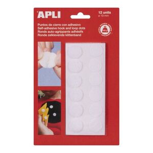 DISCOS ADHESIVOS CIERRE VELCRO 19 MM BLISTER 12 UDS