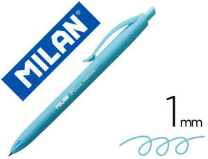 BOLIGRAFO MILAN P1 RETRACTIL 1 MM TOUCH AZUL CLARO