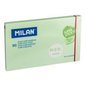 POSIT 90 HOJAS SUPER ADHESIVAS VERDE PASTEL 76 X 127 MM MILAN