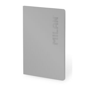 LIBRETA A5 ENCOLADA CUADROS 48 HOJAS 95GR SHADOW GRIS MILAN