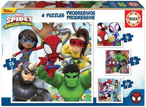 PUZZLE PROGRESIVO 12 16 20 25 SPIDEY & HIS AMAZING FRIENDS EDUCA