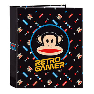 ARCHIVADOR FOLIO 4 ANILLAS LOMO ANCHO PAUL FRANK RETRO GAMER SAFTA