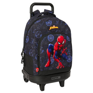 MOCHILA 45CM CARRO COMPACT EXTRAIBLE SPIDERMAN ATTACK SAFTA