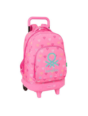 MOCHILA 45CM CARRO COMPACT EXTRAIBLE BENETTON HEART SAFTA