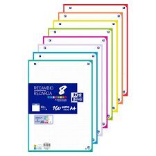 RECAMBIO A4 5X5 160 HOJAS 8 COLORES SURTIDOS OXFORD