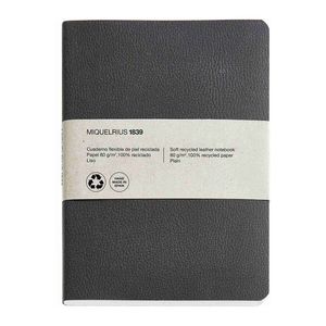 CUADERNO DE NOTAS NEGRO A5 100 H LISO 100% RECICLADO MIQUELRIUS