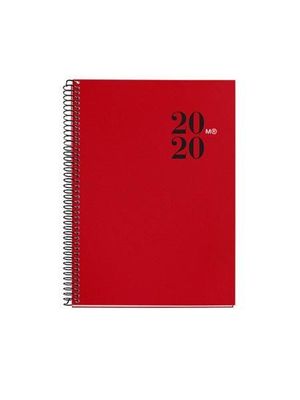 AGENDA AÑO 2020 ESPIRAL DIA PAGINA CITY ROJO 155 X 213 MM