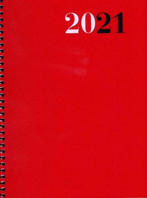 AGENDA 2021 DIA PAGINA ESPIRAL A5 POLIPROPILENO CITY ROJO MIQUELRIUS