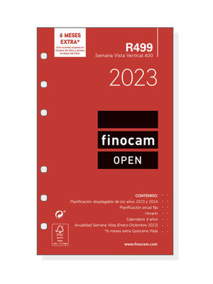 RECAMBIO AGENDA 2023 SEMANA VISTA OPEN R499 400 FINOCAM