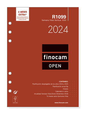 RECAMBIO AGENDA 2024 SEMANA VISTA OPEN R1099 FINOCAM