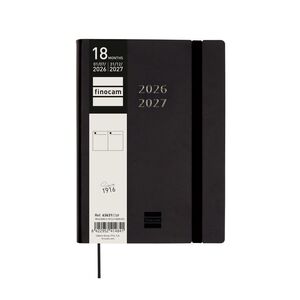 AGENDA 2026/2027 A5 ESPIRAL 18 MESES DIA PAGINA NEGRO FINOCAM