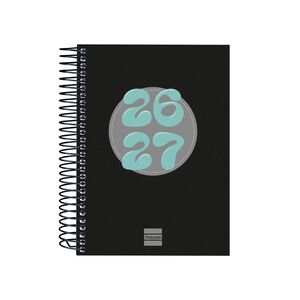 AGENDA ESCOLAR 2026/2027 DIA PAGINA COOL OCTAVO NEGRO FINOCAM