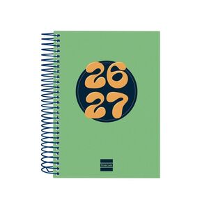 AGENDA ESCOLAR 2026X2027 DIA PAGINA COOL OCTAVO VERDE FINOCAM
