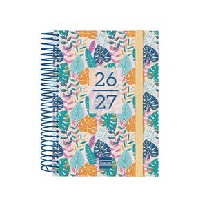 AGENDA ESCOLAR 2026/2027 DIA PAGINA OCTAVO TROPICAL TAPA POLIPROPILENO FINOCAM