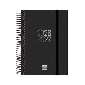 AGENDA ESCOLAR 2026/2027 DIA PAGINA NEGRO TAPA POLIPROPILENO FINOCAM