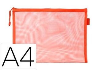 BOLSA ZIPPER BAG A4 ROJO POLIESTER TRANSPIRABLE MULTIUSOS LIDERPAPEL