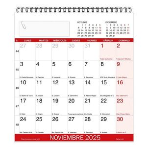 CALENDARIO SOBREMESA 2025 MYRGA ESPIRAL 15X20CMC