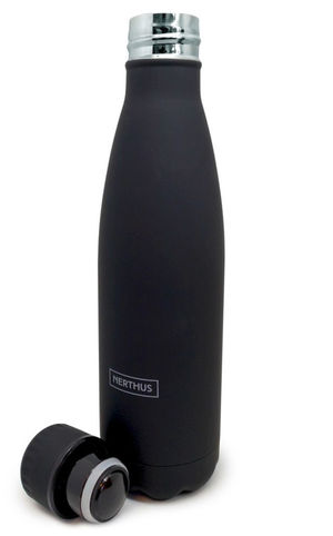 BOTELLA TERMO INOX 500 ML NEGRA NERTHUS