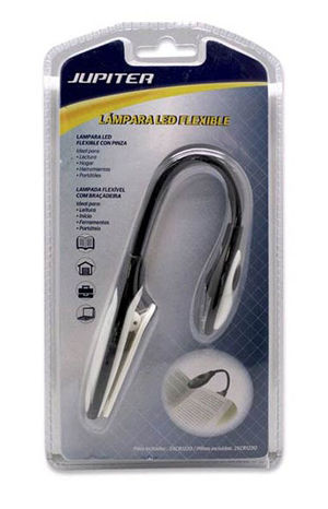 LAMPARA LECTURA LED FLEXIBLE CON PINZA JUPITER