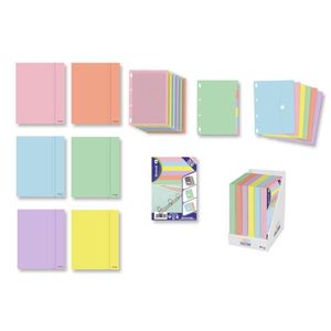 ARCHIVADOR A5 4 ANILLAS CON RECAMBIO 120 HOJAS COLORES PASTEL BISMARK