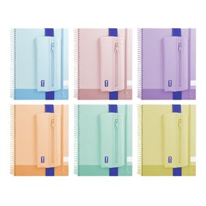 SET CUADERNO A4 + PORTATODO NEOPRENO PASTEL BISMARK