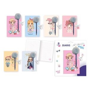 DIARIO CON BOLIGRAFO Y CANDADO POMPOM GIRLS BISMARK