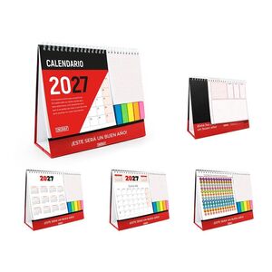 CALENDARIO 2027 SOBREMESA CON TACO DE NOTAS Y BANDERITAS INGRAF