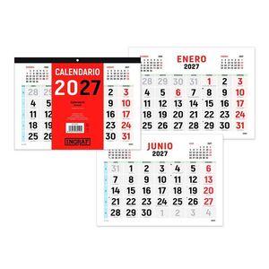 CALENDARIO 2027 FALDILLA PARED NUMEROS GRANDES INGRAF