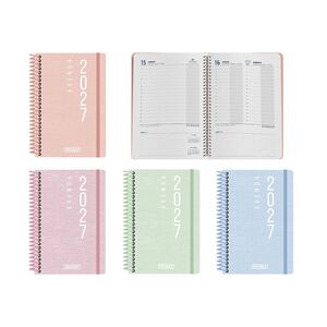 AGENDA 2027 DIA PAGINA ROMA TAPA POLIPROPILENO 15X21CM ESPIRAL COLORES VARIOS INGRAF