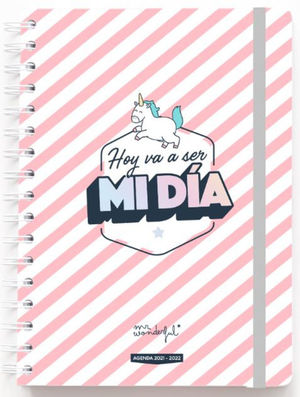 AGENDA ESCOLAR 2021-2022 CLASICA SEMANA VISTA HOY VA A SER MI DIA MR WONDERFUL