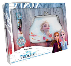 SET RELOJ DIGITAL + BILLETERA EN CAJA FROZEN 2