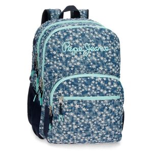MOCHILA ADAPTABLE A CARRO COMPARTIMENTOS DENIM STAR AZUL PEPE JEANS
