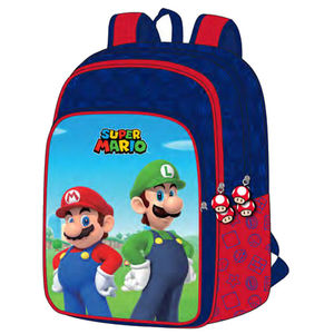MOCHILA ADAPTABLE ESCOLAR DOBLE SUPER MARIO