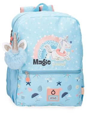 MOCHILA 33CM ADAPTABLE A CARRO MAGIC SUMMER AZUL CLARO ENSO