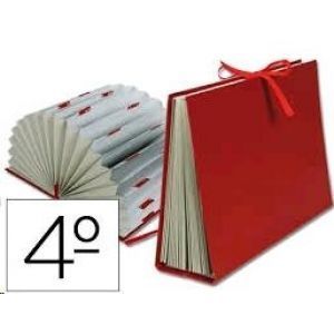 CARPETA A5 CUARTILLA FUELLE CARTON ROJO MARIOLA