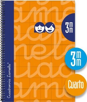 BLOC A5 3MM TAPA EXTRADURA CUADROVIA 80 HOJAS NARANJA LAMELA